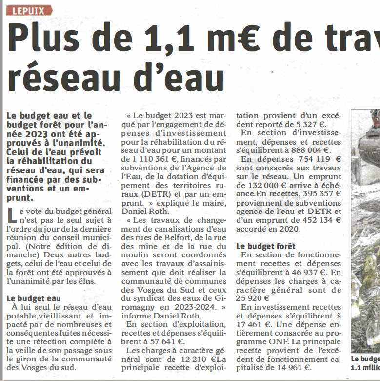 Travaux eau